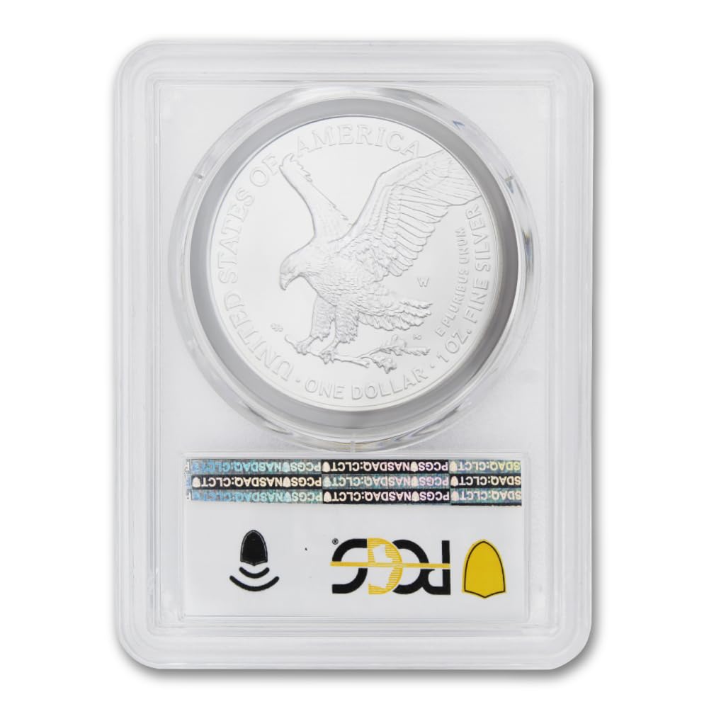 2022 W 1 oz American Silver Eagle Burnished Coin SP70 (First Day of Issue - Struck at The West Point Mint) .999 Silver $1 PCGS SP70