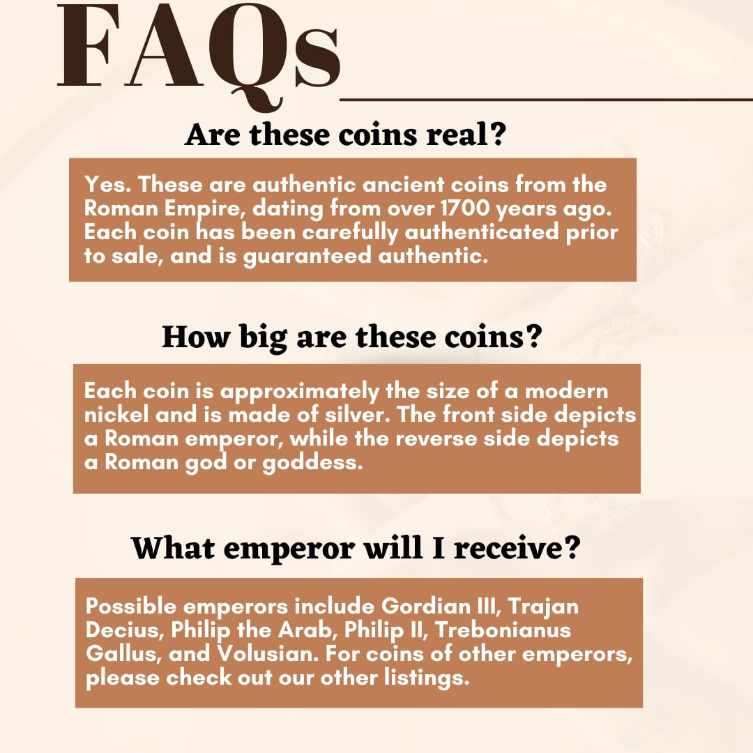 1700 Year Old Ancient Roman Empire Silver Double Denarius Coin Gift Set with Certificate of Authenticity | Imperial Rome Genuine Historical Artifact