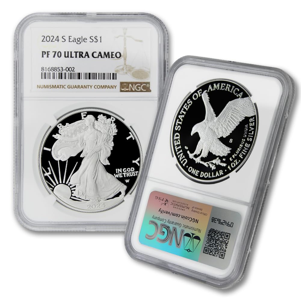 2024 S 1 oz American Silver Eagle Proof Coin PF-70 Ultra Cameo $1 NGC PF70UCAM