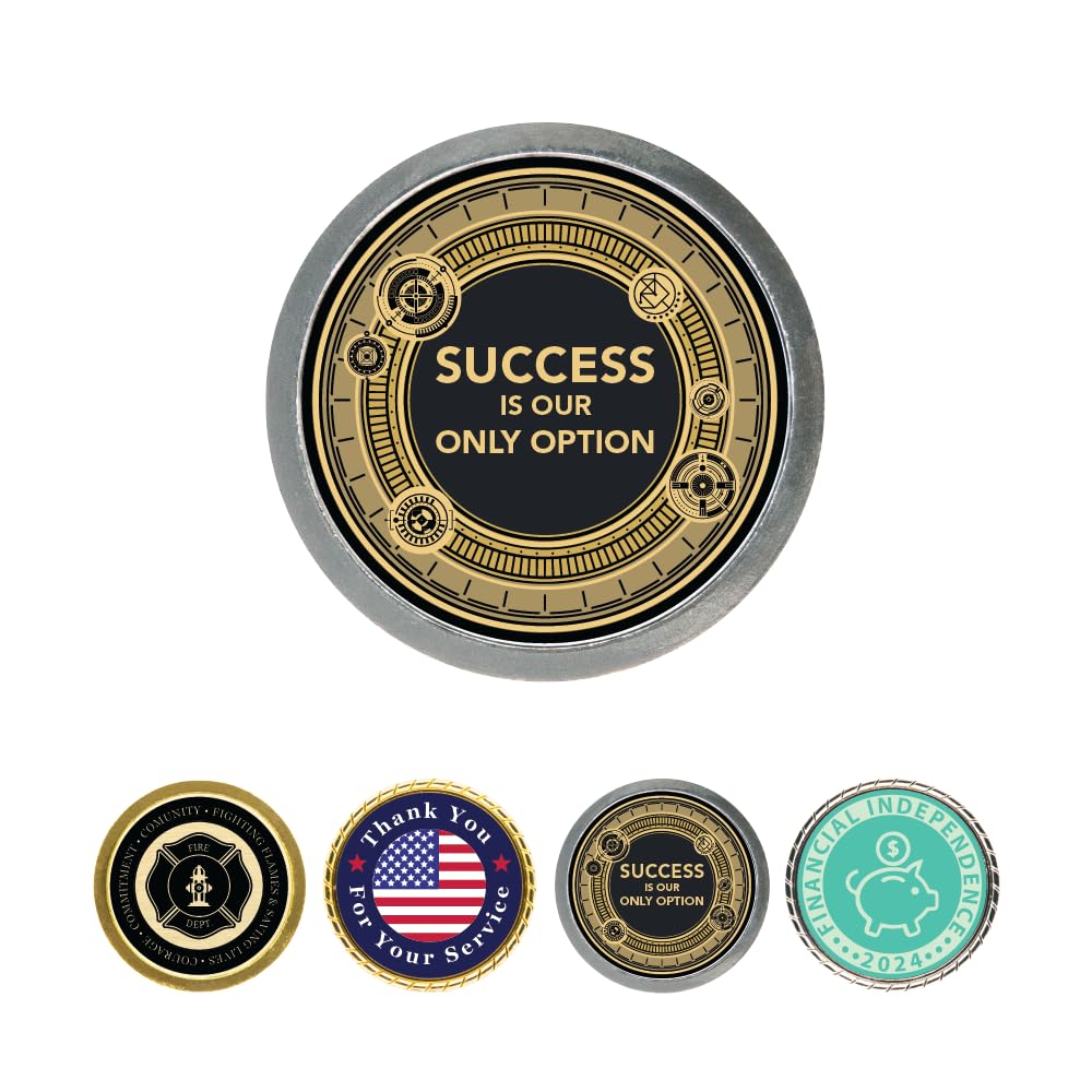 Custom Engraved Challenge Coin - Personalized Medallions by Gem Awards (1 Sided, Silver - Rope Edge)