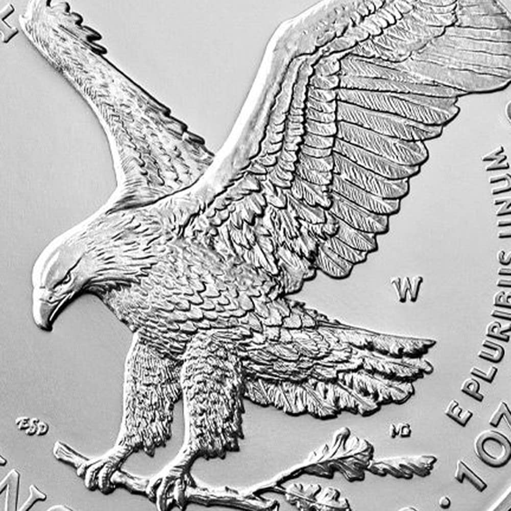 2022 W 1 oz American Silver Eagle Burnished Coin SP70 (First Day of Issue - Struck at The West Point Mint) .999 Silver $1 PCGS SP70