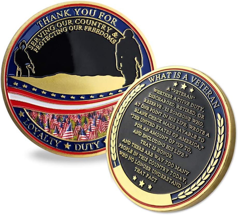 BHealthLife Military Veteran Appreciation Challenge Coin Thank You for Your Service Gift for Vets