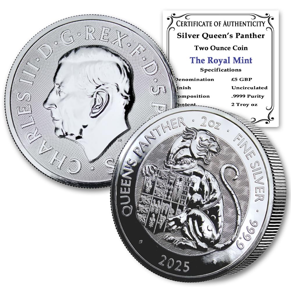2025 2 oz British Silver Royal Tudor Beasts - Queen's Panther Coin Brilliant Uncirculated with a Certificate of Authenticity £5 Seller BU