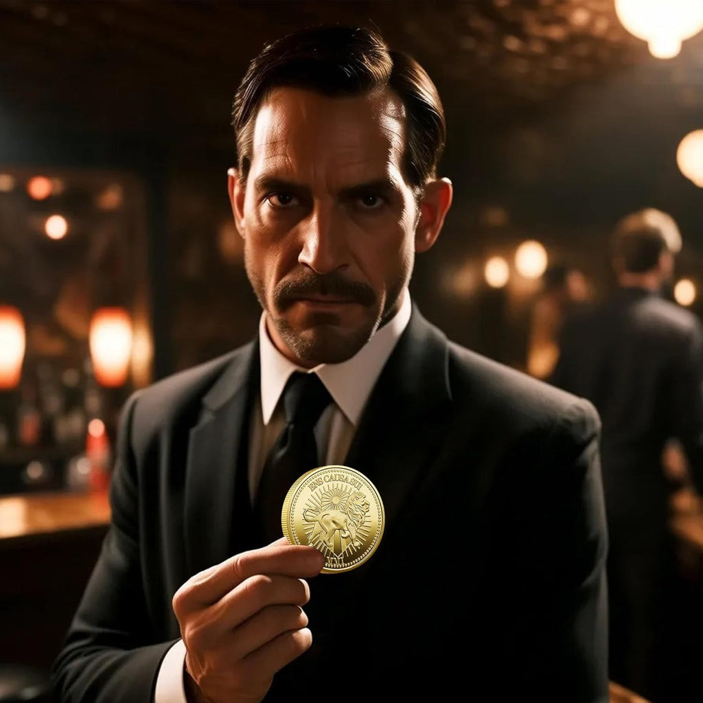 John Wick Continental Coin – 40MM Metal Souvenir, Gold-Plated Movie Prop Collectible