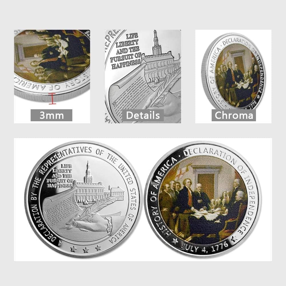 US Military Challenge Coin Presidential 1776 Declaration of Independence Commemorative Coin