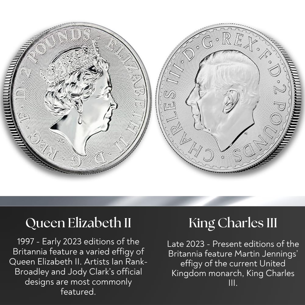 1997 - Present (Random Year) GB 1 oz Silver Britannia Coin Brilliant Uncirculated with Certificate of Authenticity £2 GBP Seller BU