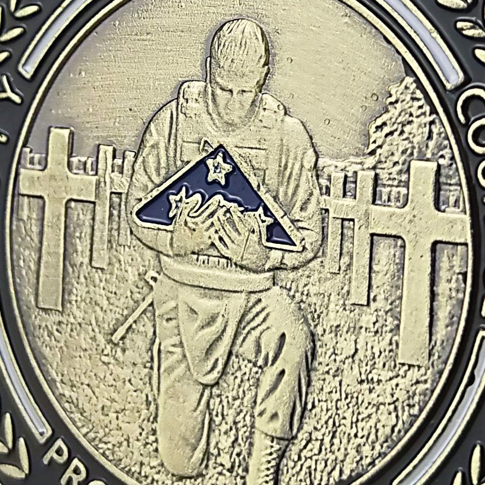 Patriotic Military Challenge Coin American Veteran Triangle Flag Military Chip & Battlefield Memorial Coin & Veterans Thank You for Your Service Token Appreciation Gift for Military & Veterans