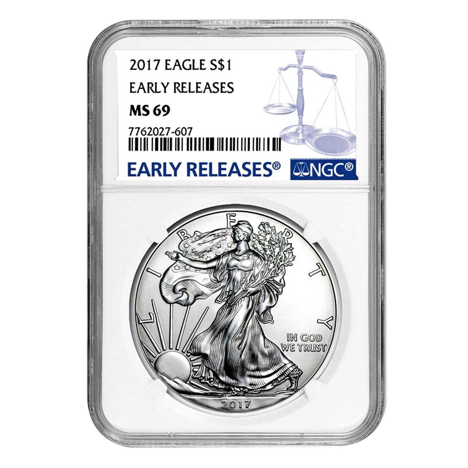 USA 2017 $1 American Silver Eagle Coin MS69 NGC - Early Releases Condition