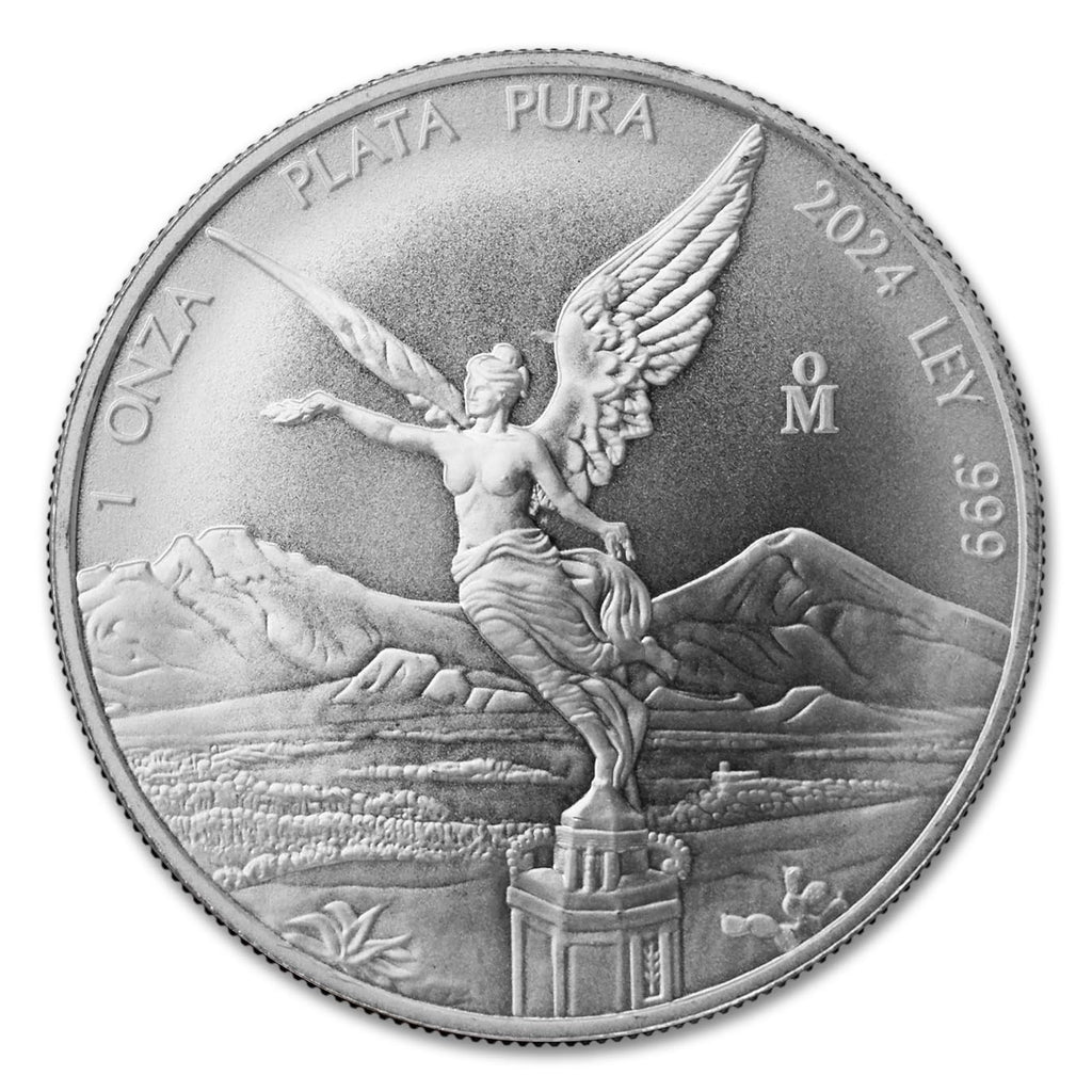 2024 No Mint Mark 1 oz Mexican Silver Libertad Coin Brilliant Uncirculated with Certificate of Authenticity - Moneda de Plata Pura de Ley 1 Onza Seller BU