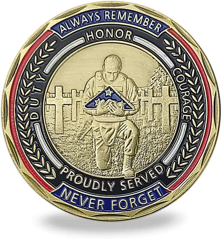 Patriotic Military Challenge Coin American Veteran Triangle Flag Military Chip & Battlefield Memorial Coin & Veterans Thank You for Your Service Token Appreciation Gift for Military & Veterans