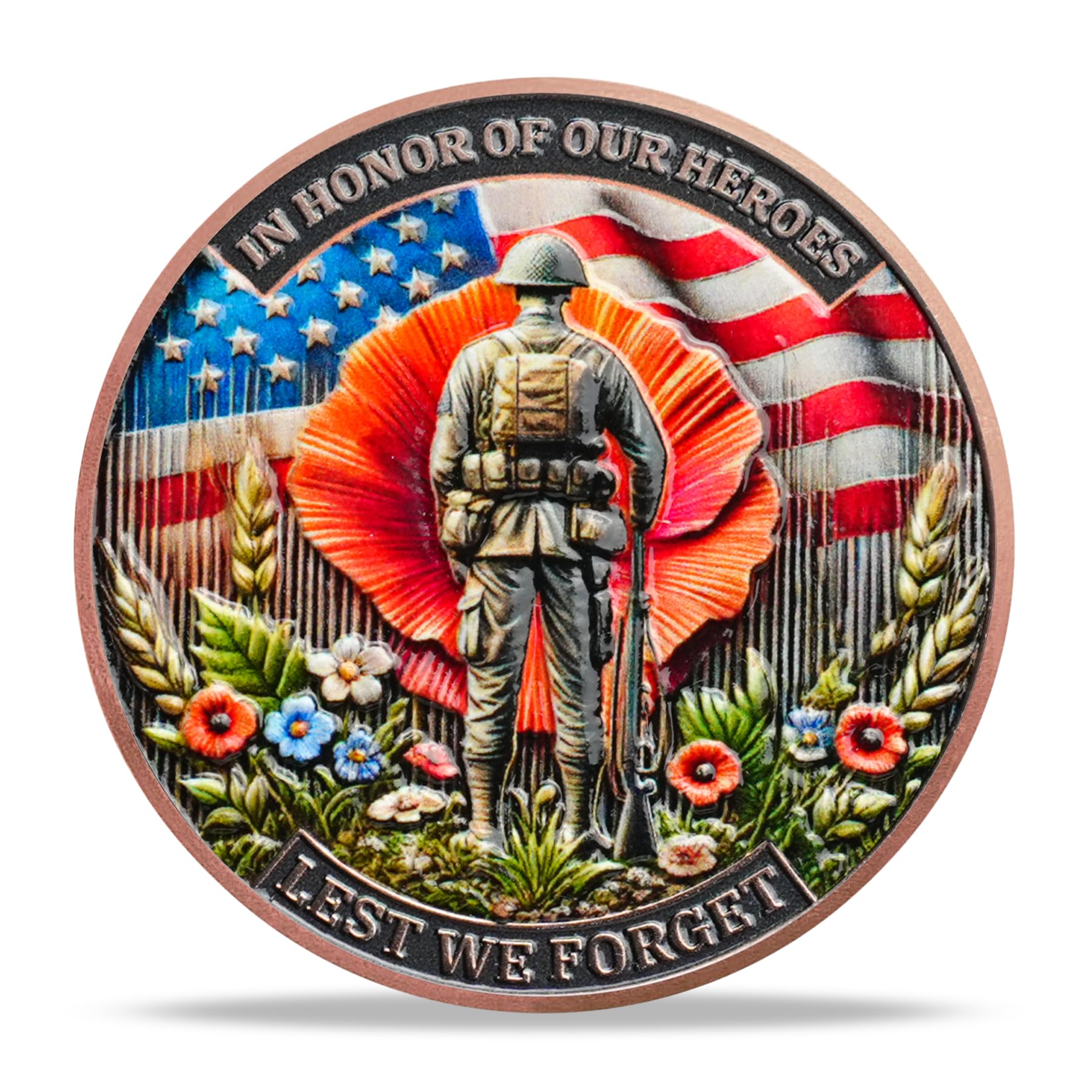 Patriotic Military Challenge Coin American Veteran Triangle Flag Military Chip & Battlefield Memorial Coin & Veterans Thank You for Your Service Token Appreciation Gift for Military & Veterans