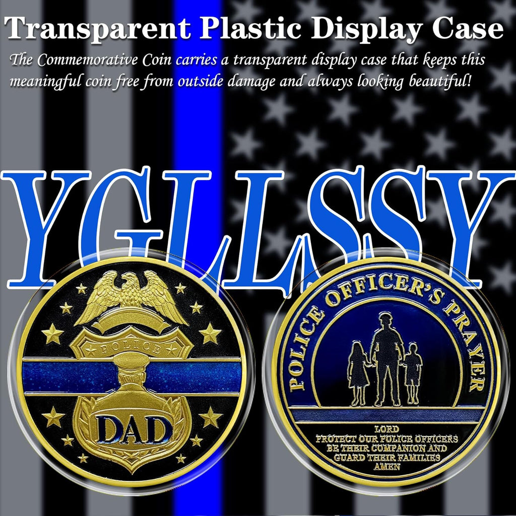 Police Challenge Coin for Dad Police, Police Coin for Law Enforcement Gifts, Police Officer Challenge Coin for Thank You for Your Service Appreciation Gifts