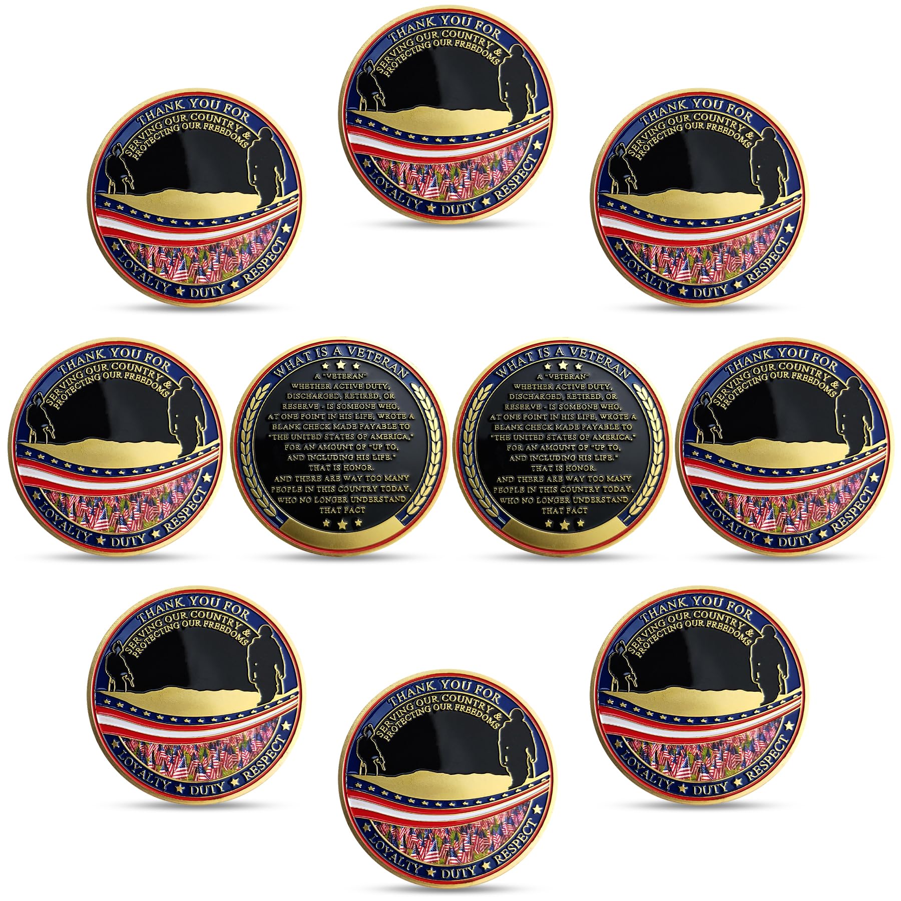 BHealthLife Military Veteran Appreciation Challenge Coin Thank You for Your Service Gift for Vets