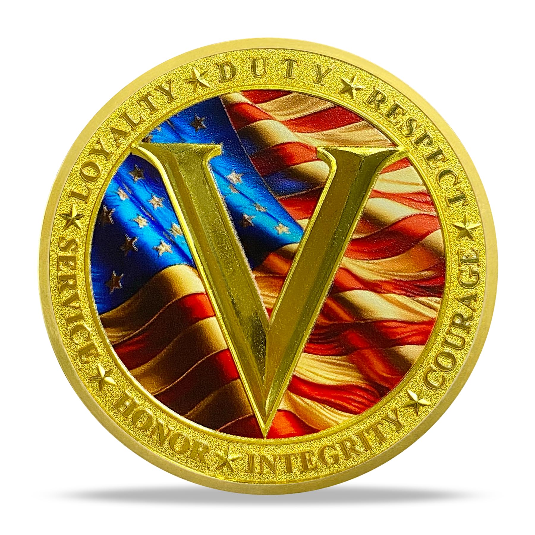 Patriotic Military Challenge Coin | Soaring Eagle & Battlefield Memorial Military Chip & Veterans Thank You for Your Service Token | Appreciation Gift for Military & Veterans & Patriots in Service