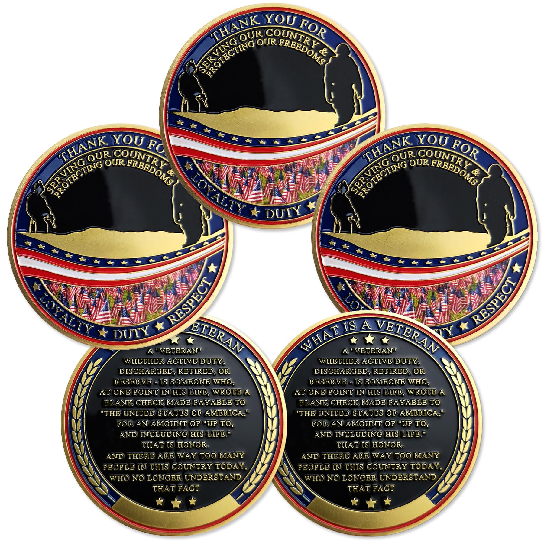 BHealthLife Military Veteran Appreciation Challenge Coin Thank You for Your Service Gift for Vets