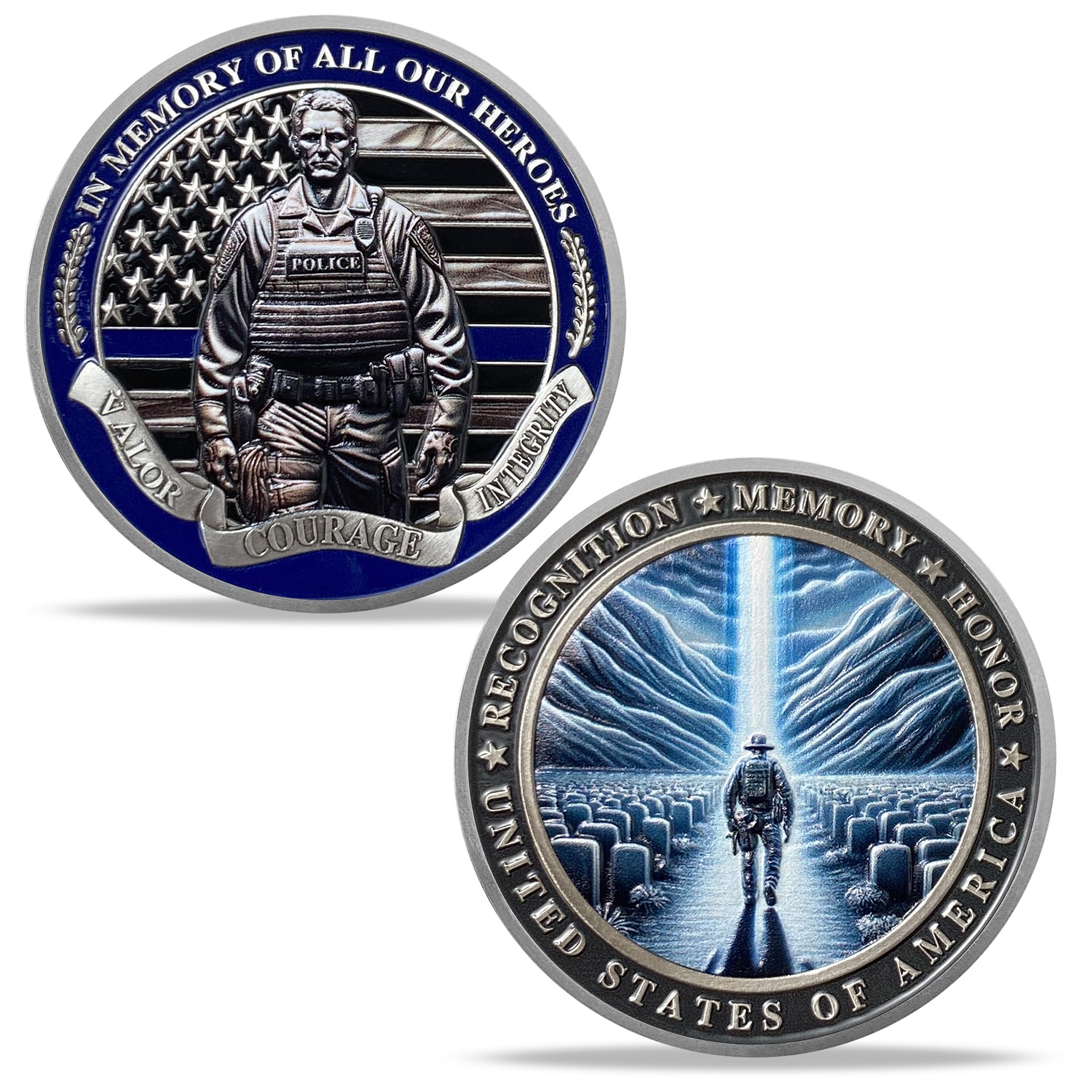 Police Challenge Coin for Dad Police, Police Coin for Law Enforcement Gifts, Police Officer Challenge Coin for Thank You for Your Service Appreciation Gifts