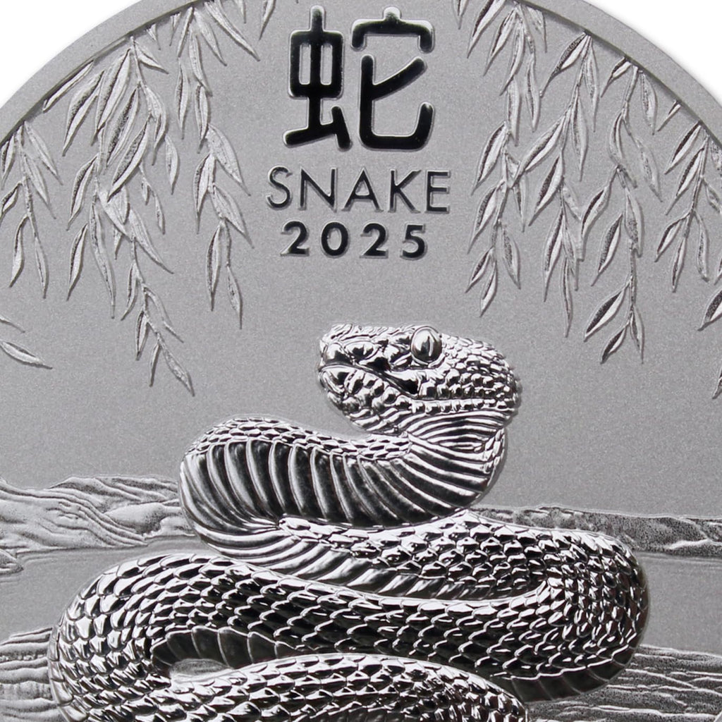 2025 P 2 oz Silver Australian Lunar Series III Year of the Snake Coin Brilliant Uncirculated (in Capsule) with Certificate of Authenticity $2 Seller BU