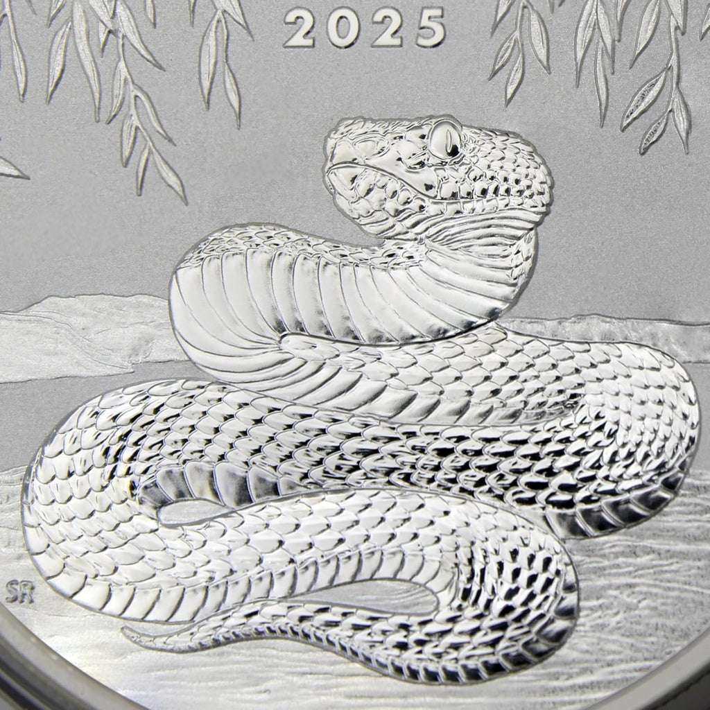 2025 P 1 oz Australian Silver Lunar Series III Year of the Snake Coin Brilliant Uncirculated (in Capsule) with Certificate of Authenticity $1 BU