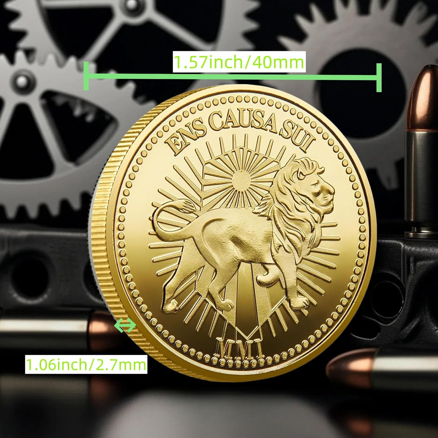 John Wick Continental Coin – 40MM Metal Souvenir, Gold-Plated Movie Prop Collectible