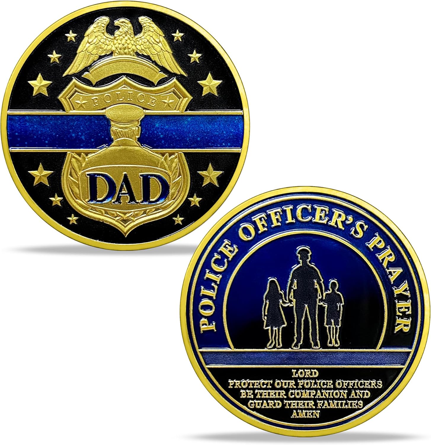 Police Challenge Coin for Dad Police, Police Coin for Law Enforcement Gifts, Police Officer Challenge Coin for Thank You for Your Service Appreciation Gifts