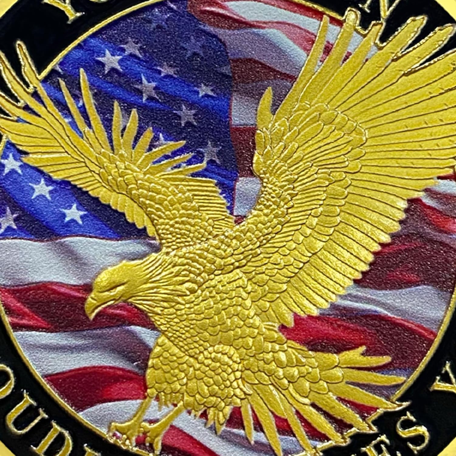 Patriotic Military Challenge Coin | Soaring Eagle & Battlefield Memorial Military Chip & Veterans Thank You for Your Service Token | Appreciation Gift for Military & Veterans & Patriots in Service