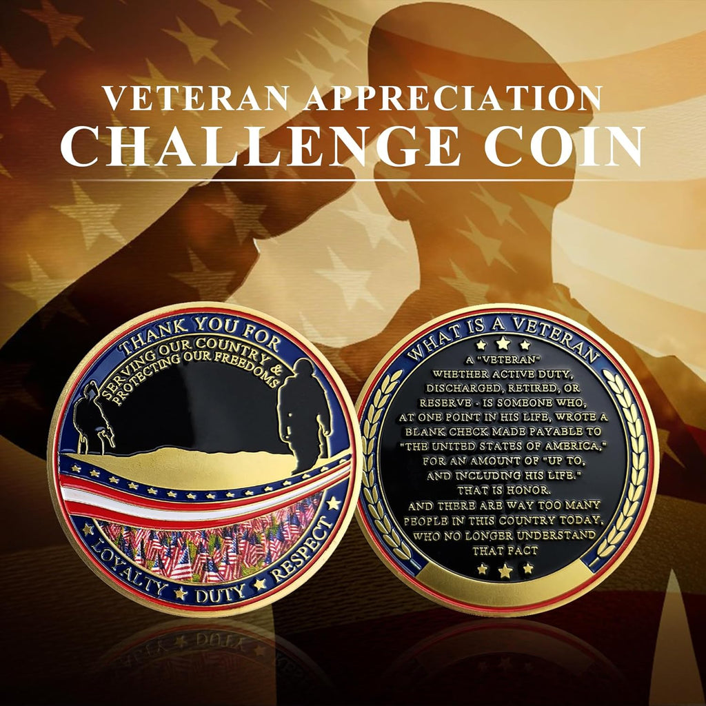 BHealthLife Military Veteran Appreciation Challenge Coin Thank You for Your Service Gift for Vets