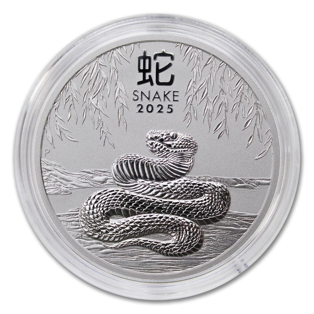 2025 P 2 oz Silver Australian Lunar Series III Year of the Snake Coin Brilliant Uncirculated (in Capsule) with Certificate of Authenticity $2 Seller BU