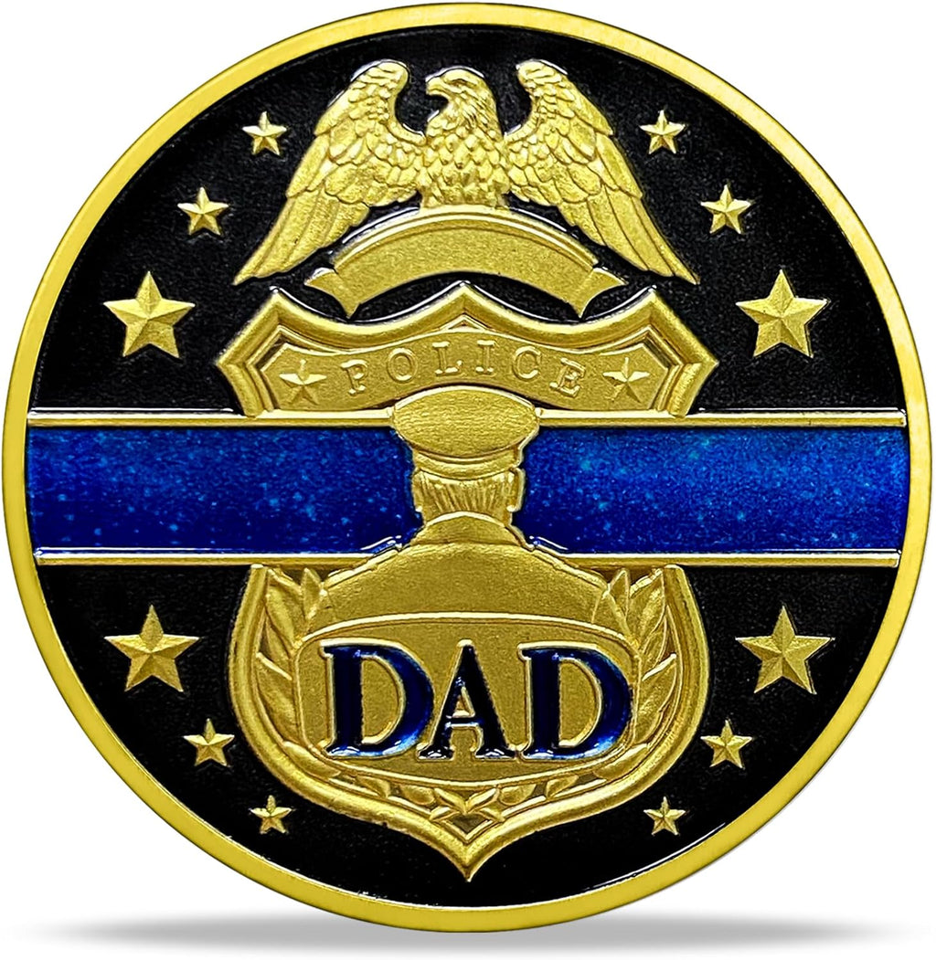 Police Challenge Coin for Dad Police, Police Coin for Law Enforcement Gifts, Police Officer Challenge Coin for Thank You for Your Service Appreciation Gifts