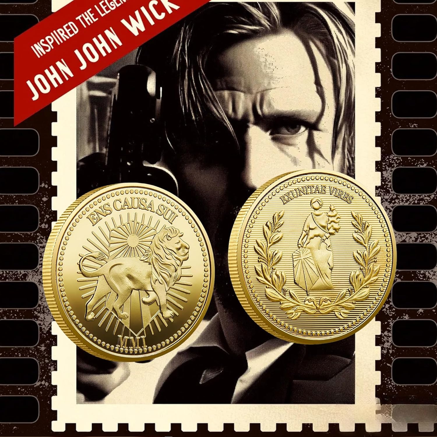 John Wick Continental Coin – 40MM Metal Souvenir, Gold-Plated Movie Prop Collectible