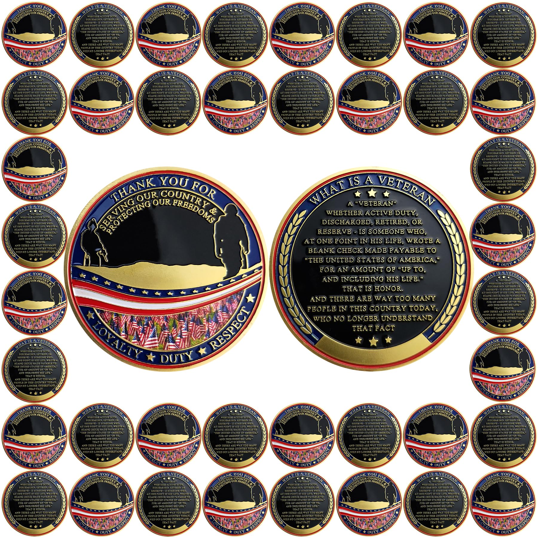 BHealthLife Military Veteran Appreciation Challenge Coin Thank You for Your Service Gift for Vets